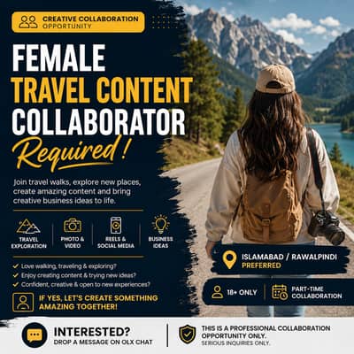 Female Travel Content Collaborator Required – Islamabad/Rawalpindi