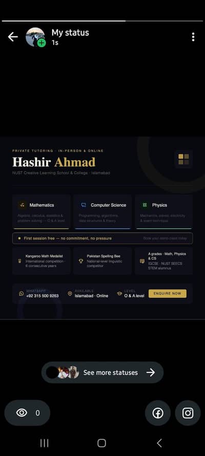 IGCSE/O-Levels tutor