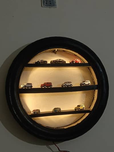y78`DIY Tire LED Shelf for Toy Cars | Kids Room & Garage Decor`