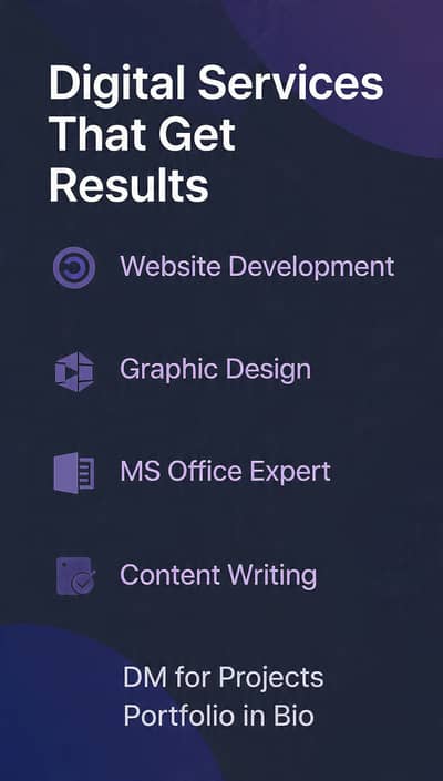 Apny karobar ya portfolio k liye website chahiye???
