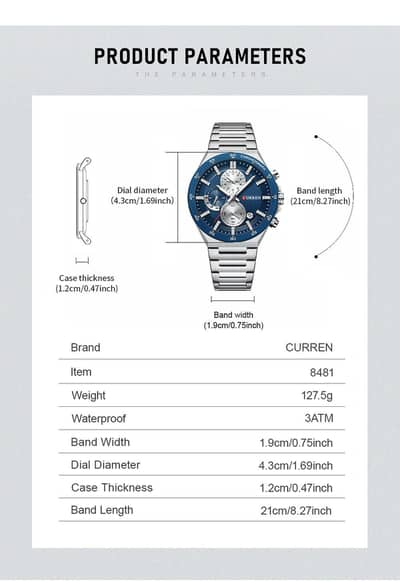 CURREN CHRONOGRAPH WORKING WATCH