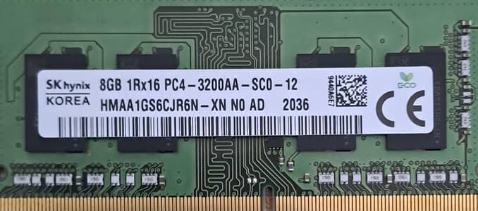 SK Hynix 8GB DDR4 3200MHz Laptop RAM (2 Pieces Available)