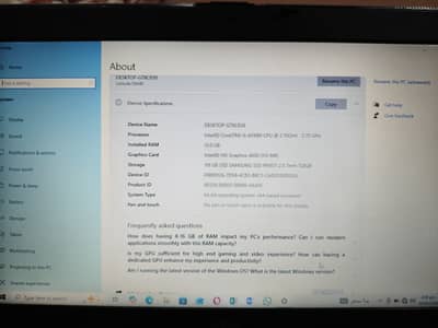 Core i5 4th gen 4310M 2.7Ghz 12 gd RAM  128 ssd ROM Good condition  Wi