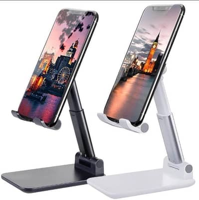 Adjustable Phone Stand Black White ABS Plastic
