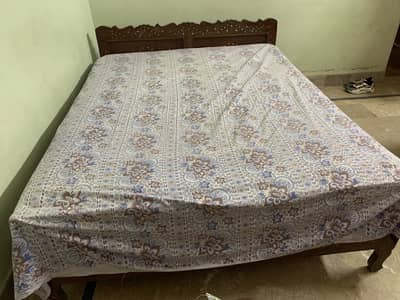 Pure shesham wooden bed with foam