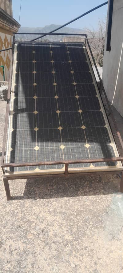 Used Solar Panel with Heavy Iron Safety Stand