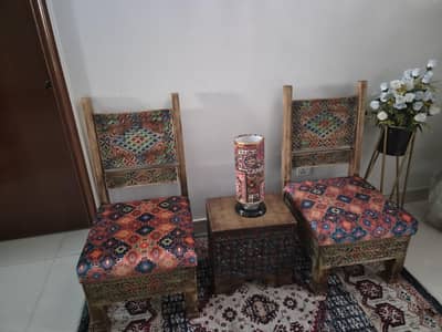 2 Chairs, 1 Center Table