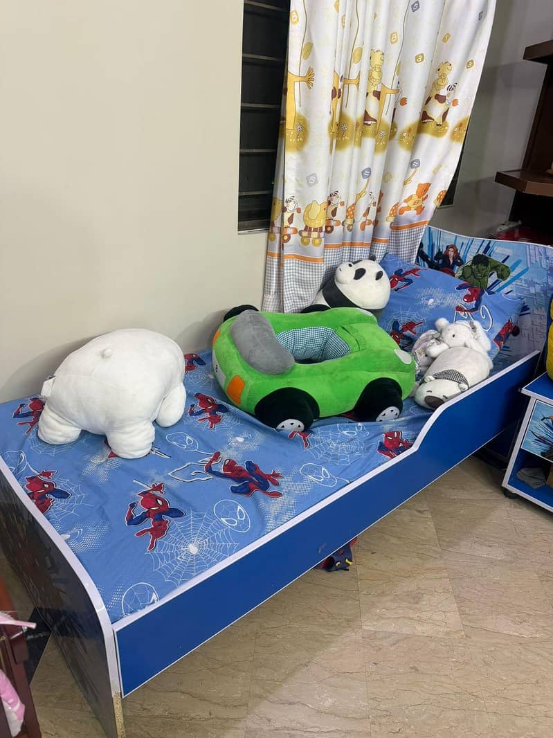 Bed with Matris & Side Table & Studay Table also 2