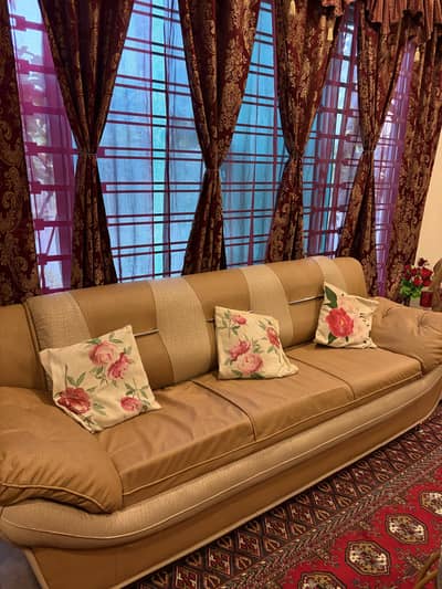 Sofa set (7 seater) beige color for sale