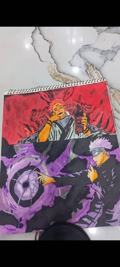 drawing of gojo and sukuna