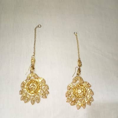 Elegant Golden Bridal Jewelry Set for Mehndi & Barat 