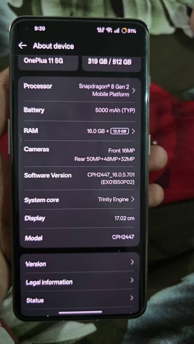 Oneplus 11 16/512gb