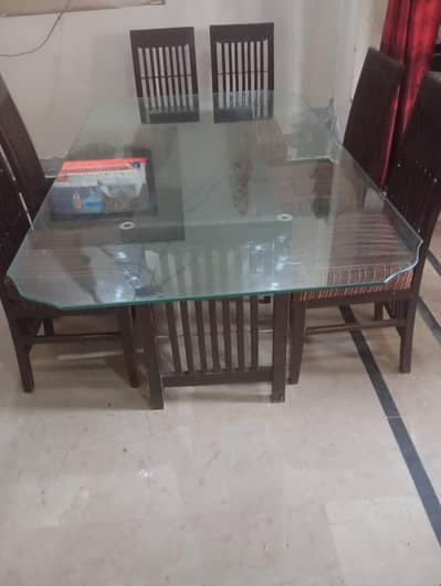 wooden Dining Table with 6 chairs