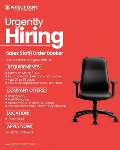 urgently sales officer required