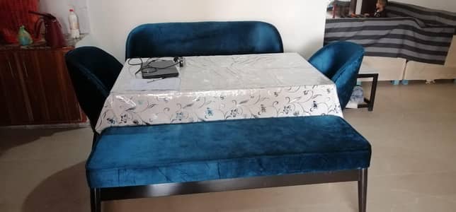 Dining table, Coffee Chair and table, Iron stand