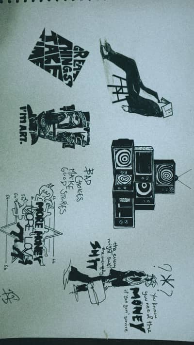 hand made sketch for decorating walls or other area