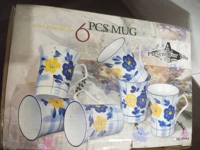Pure Procelien 6 cups dibba pack no use fresh condition