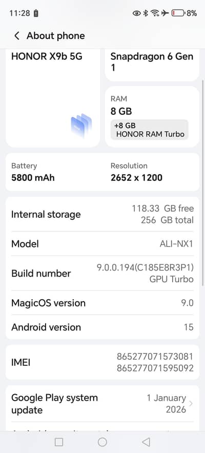 honox x9b 5g 12 256