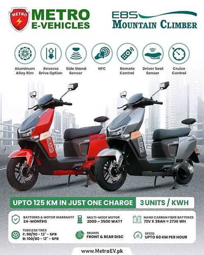 Scooty | Metro E-Vehicles E8S Mountain climber. Under warranty