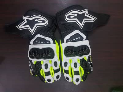 Alpinestars Motorcycle Leather Racing Suit Gloves Armored Biker Riding