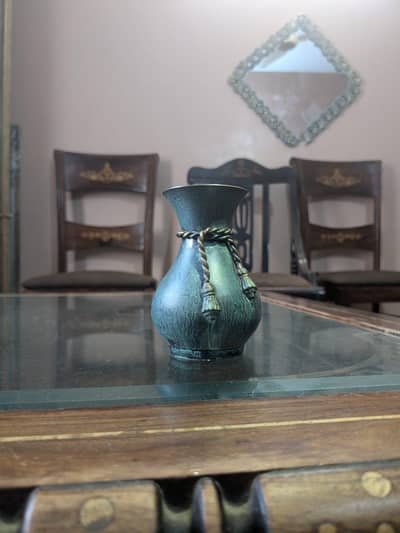 Antique Vintage Verdigris Brass Bud Vase Tamba heavy Handicraft