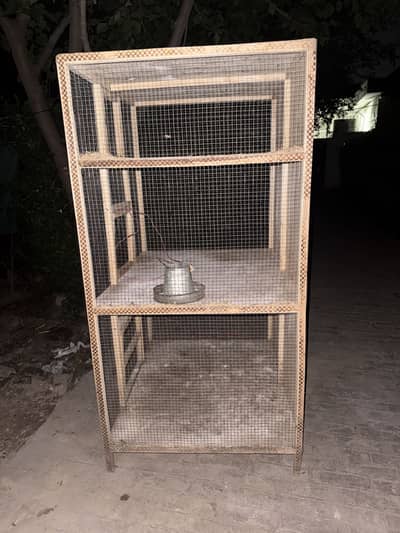 Triple Portion Wooden cage in good quality for sale