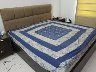 Wooden Master Bed Set + Celeste Spring Mattress – Excellent Condition