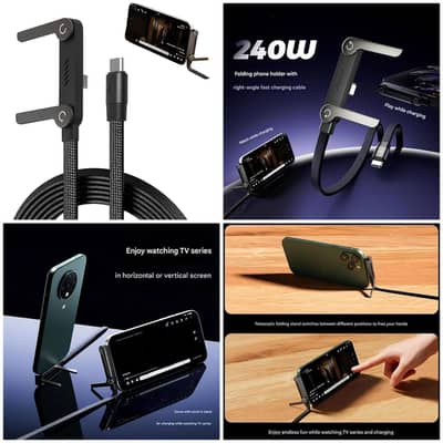 *2-in-1 Charger Cable with Phone Stand*