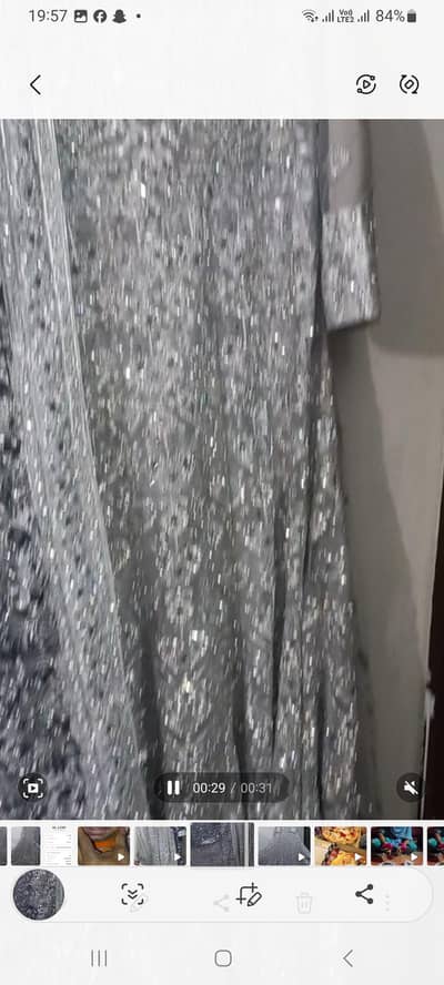 Grey blue bridal tail valima Maxi Heavy embroidery (With Jewellery)
