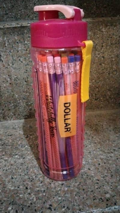 Dollar pencil jar