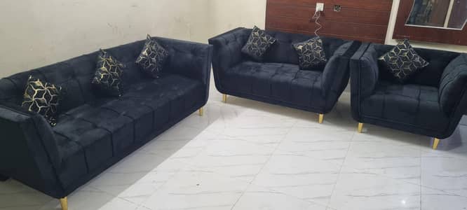 SOFA 3+2+1 BRAND NEW NEVER USED 10.10 BLACK COLOUR 03281010987