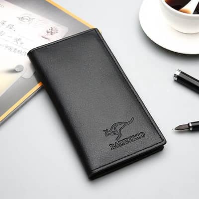 Men's Leather Bi-Fold Wallet Black Brown Slim Pocket Friendly