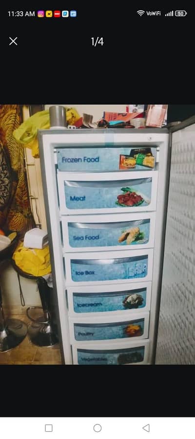 Dowlance vertical freezer with seven Compartments