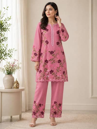 full embroidery suit 2 piece