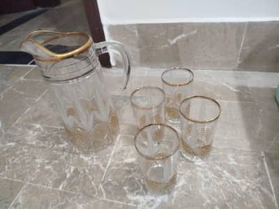 crockery jug and glass