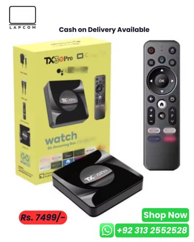 TX30-Pro TV Box (8K 5G Dual-Band Wifi Android 13 Device Quad Core)