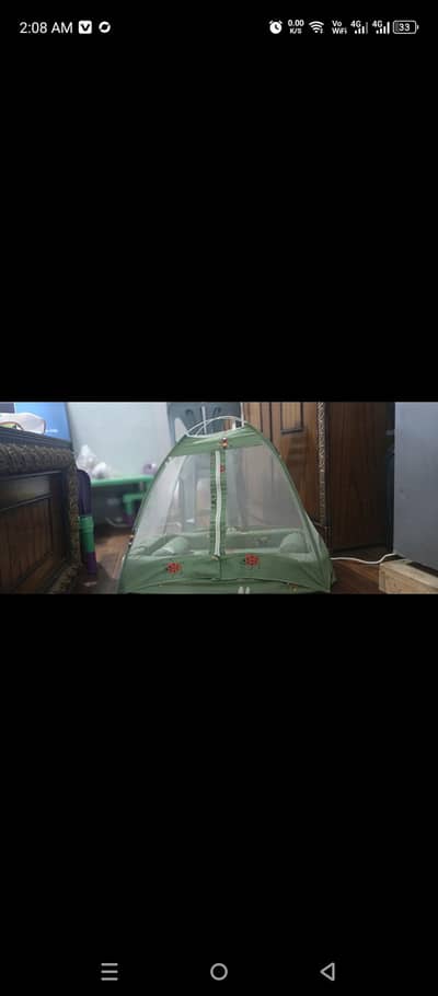 Green smooth and soft, comfort bed for babies 