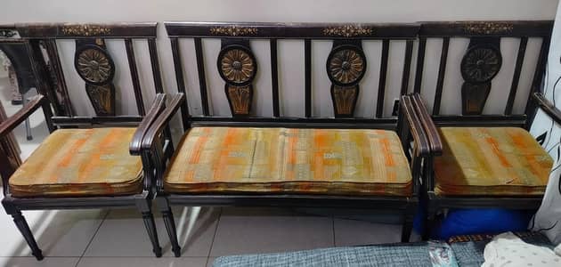 Fiber trader wooden polish 5 seater sofa stylish and comfortable