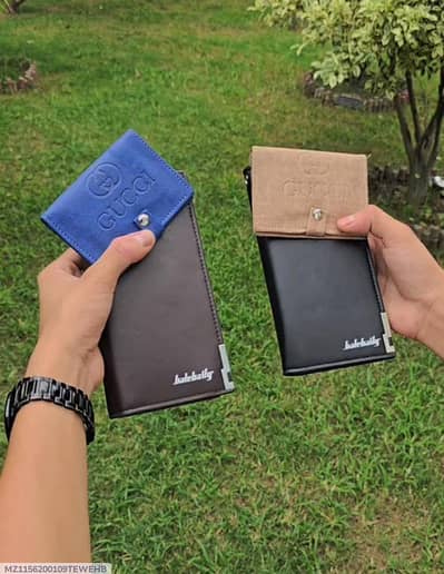 Men's premium Leather Wallet with Free Card Holder, Multicolor,Durable
