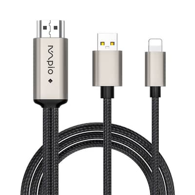 MpioLife HDMI Adapter for iPhone iPad Youtube,TV, Projector,Plug, play