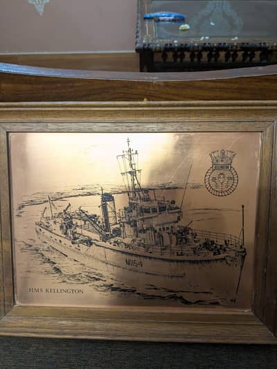 Vintage Ship wall hanging tamba(copper) British Navy HMS kellington
