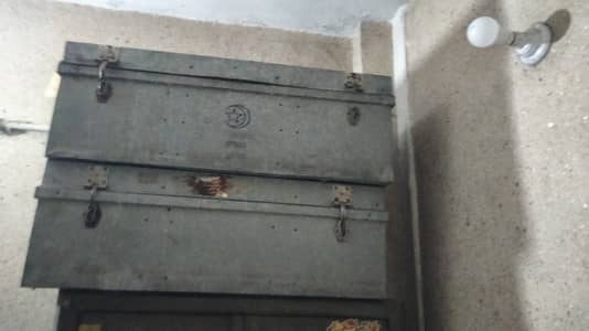 Storage silver steel trunk