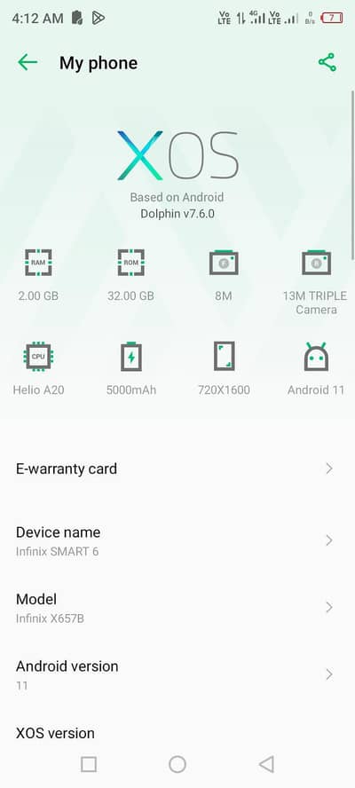 infinix smart 6 2+32go