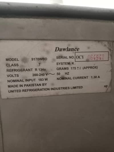 Fridge Dawlance 2 Door Medium size