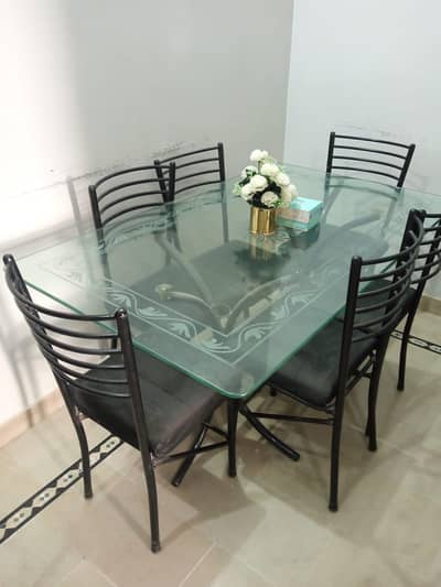Iron rod dinning table