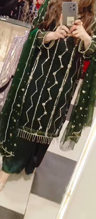 bottle green dress