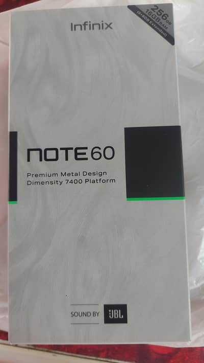 Infinix note 60 grey  just box open urgent sale need cash