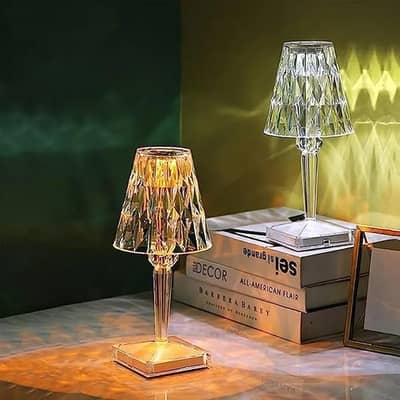 Rechageable crystal table lamp for home office Decore