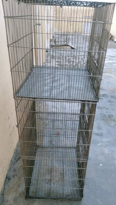 3 Portion Bird Breeding Cage | Strong Iron Cage for Birds & Pigeons