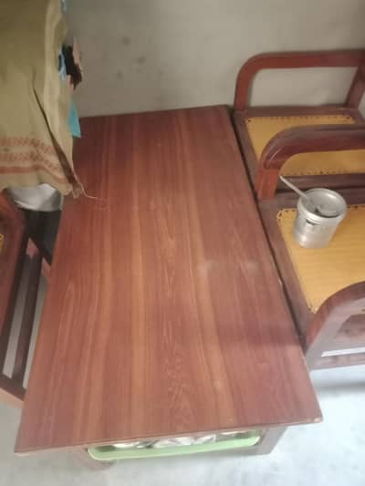 dining table & chairs lakri wali asal kekar ki lakri